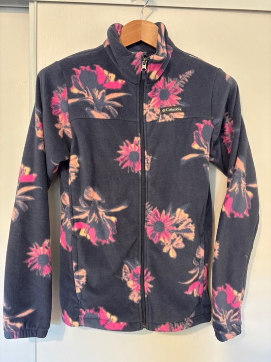 Columbia Other - Columbia Kids Floral Fleece Zip Jacket Size XL Hiking Everyday Soft Cozy Granola